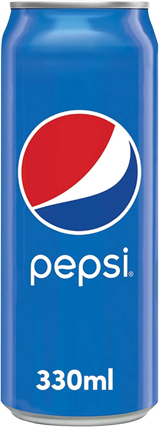 Pepsi, Carbonated Soft Drink, 330 ml, Pack of 24, Packaging May Vary